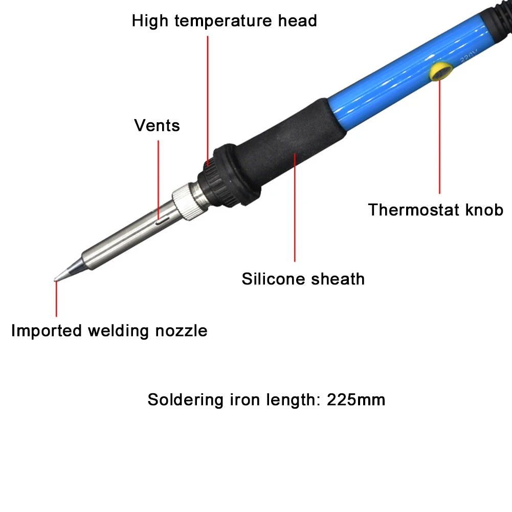 

15Pcs Electric Soldering Iron Set Adjustable Temperature 60W AC220-240V AC100-130V Welding Repair Tools Kits