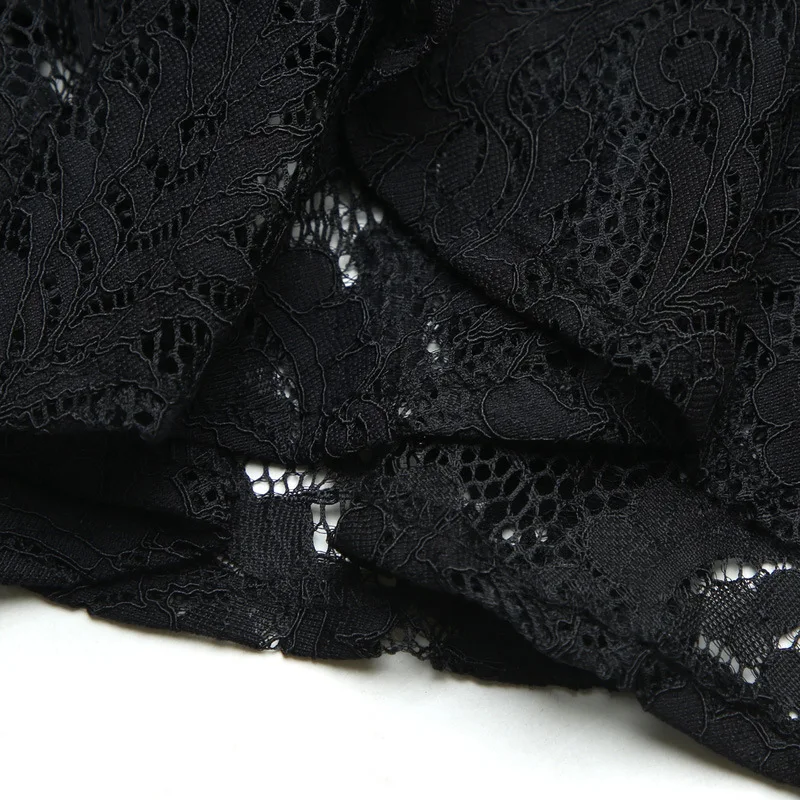 

2021 Spring& Summer New Korean Elastic High Waist Slimming Lace Skirt Simple Black All-match Women Fishtail Skirt Free Shippping