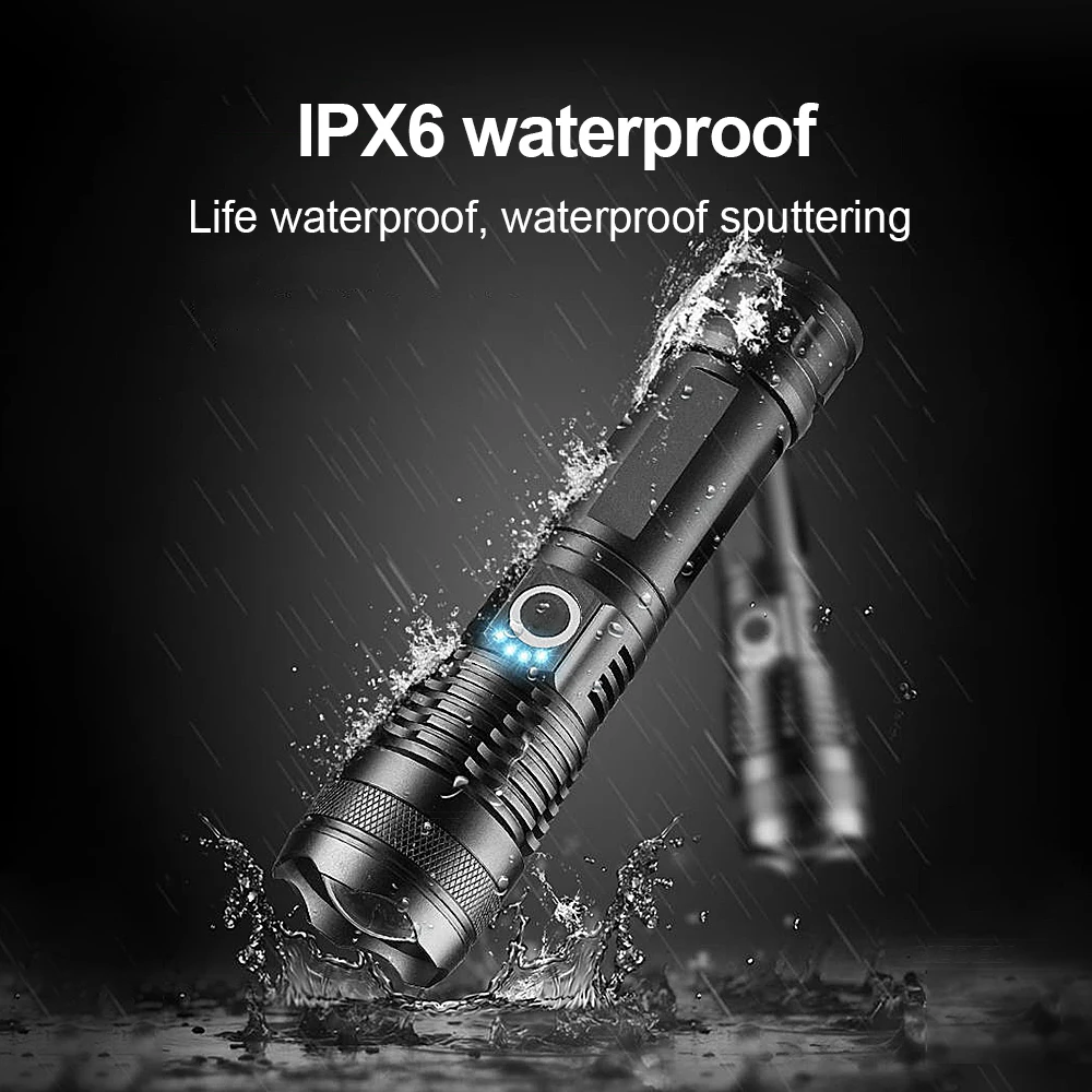 구매 XHP50 높은 전원 Led 손전등 Usb 마이크로 충전식 토치 텔레스코픽 줌 손전등 전술 손전등 야외 조명