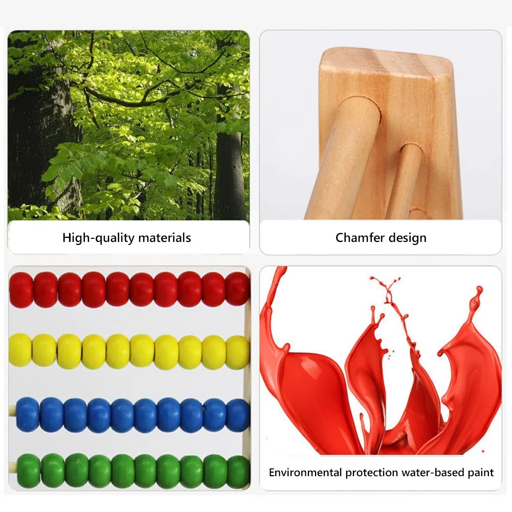 Детская разноцветная 10 рядная деревянная рамка с бусинами помощь в обучении