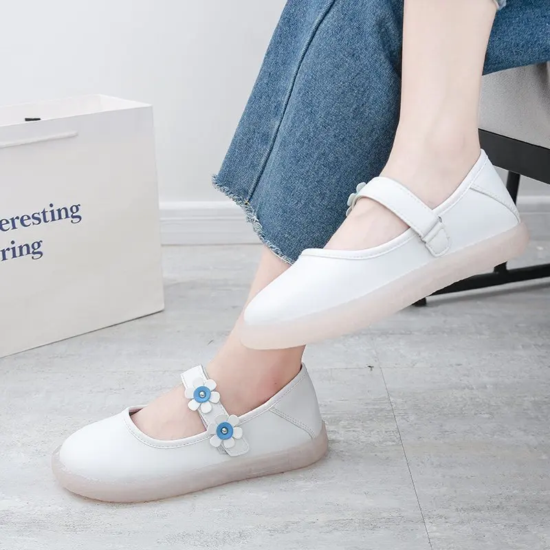 

Shoes Woman 2021 Tennis Female Soft White Sneakers Autumn Flats Round Toe New Breathable Comfortable Fall Dress Nurse Casual TPR