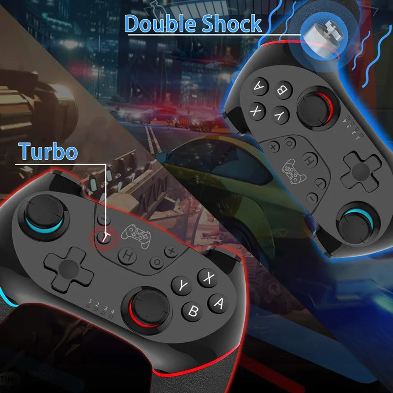 Беспроводной Bluetooth геймпад с двойной вибрацией для консоли Nintedo Switch 6 осевой