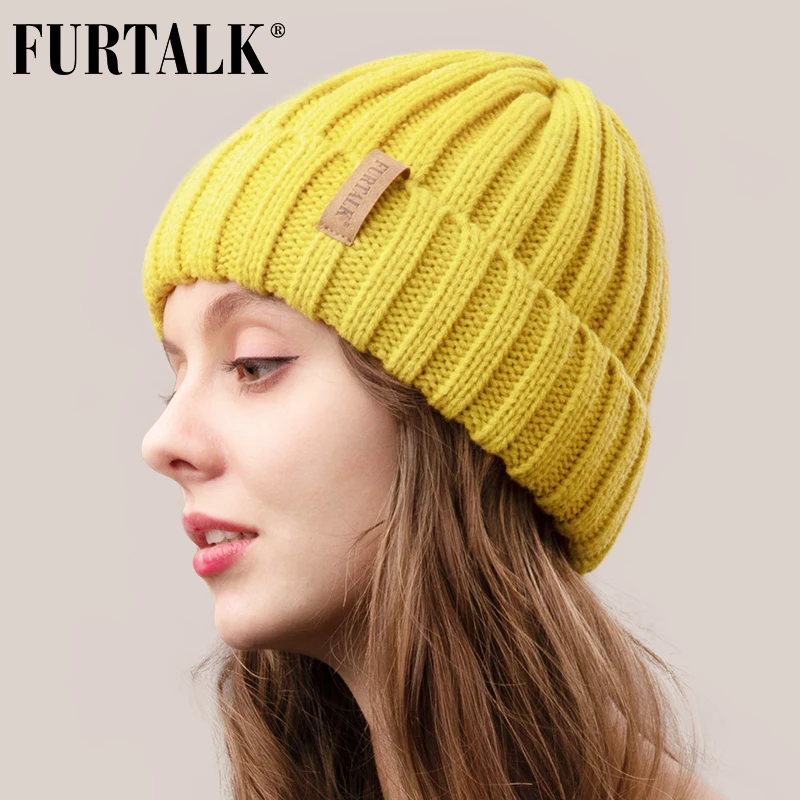 FURTALK зимняя женская шапка шапочка с флисовой подкладкой для мужчин и женщин