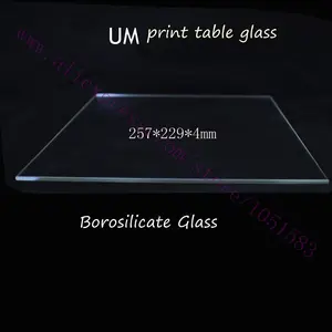 3d printer um 2 print table glass plate real borosilicate glass bed plate 257x229x4mm for ultimaker2 3d printer parts free global shipping