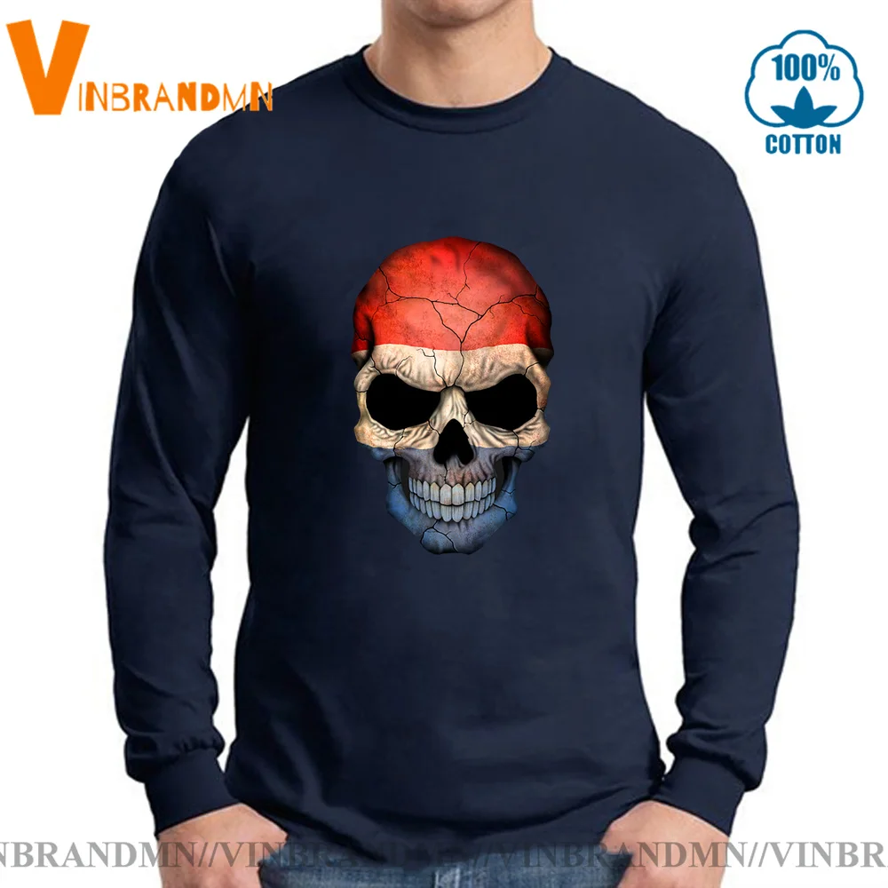 Holland Скелет футболка с короткими рукавами Мультфильм Флаг сахарный череп оттенка