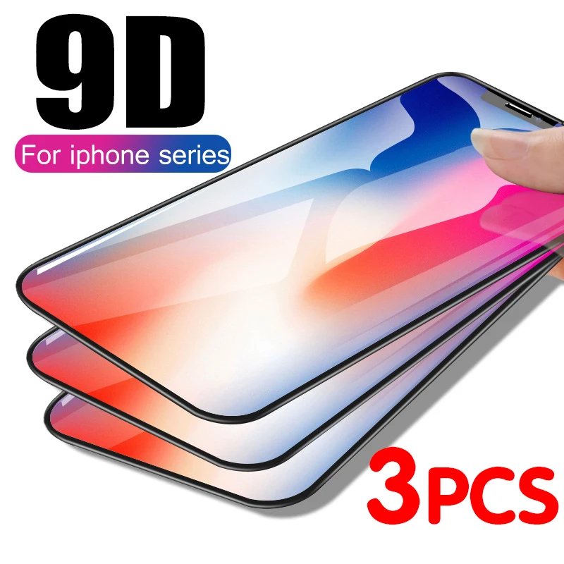 Защитное стекло с полным покрытием для iPhone 11 Pro Max X XS XR SE 8/7/6/6S Plus 1 3 шт.|Защитные