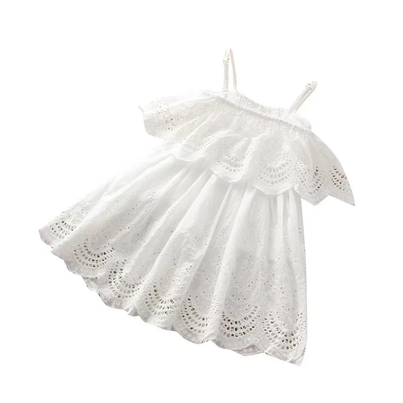 

2021 Summer European and American Girls' Dresses Children's Cotton Slim Printed Sling Strapless Fashion Kids Clothes GD64