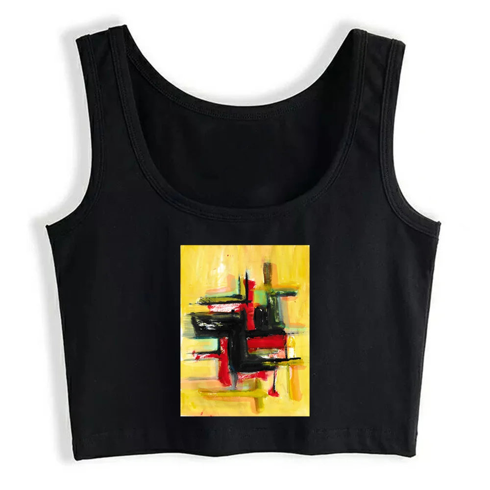 

Кроп-Топ женский с абстрактной живописью, майка эмо гранж Y2k в эстетическом стиле, с абстрактным рисунком, женская одежда