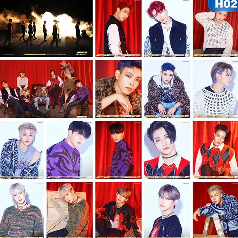 2 18 шт./кор. KPOP ATEEZ альбом коллекции HD фото карты ПВХ карты самодельные ЛОМО карта Фотокарта - Цвет: 2