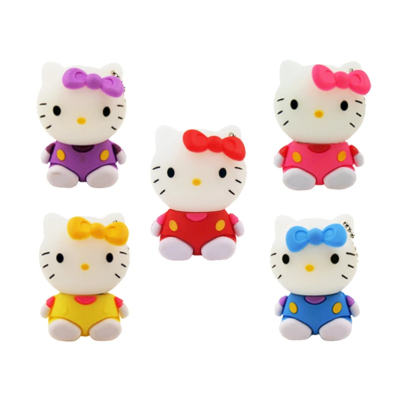 Креативный Usb 2 0 мультяшный флеш накопитель Hello Kitty 32 ГБ 64 128 МБ милые флешки с