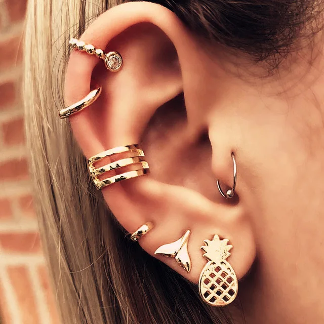 

Cross Drill Stud Earrings For Women Jewelry Gifts Earring set for girls Circle Stackable charms vintage fashion accessories
