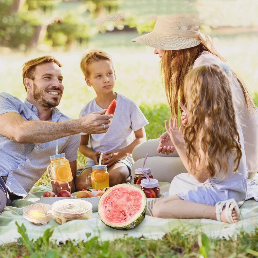 УНИВЕРСАЛЬНЫЕ СИЛИКОНОВЫЕ растягивающиеся пищевые крышки многоразовые для