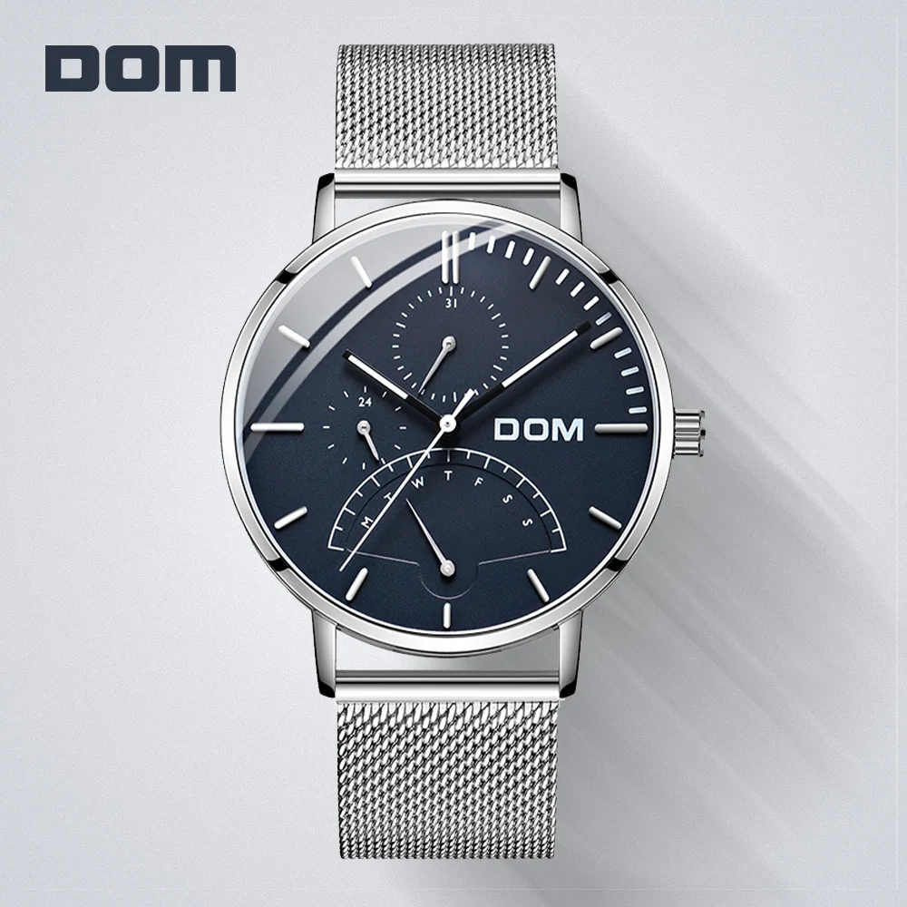 Часы Relojes DOM Мужские кварцевые повседневные модные брендовые Роскошные