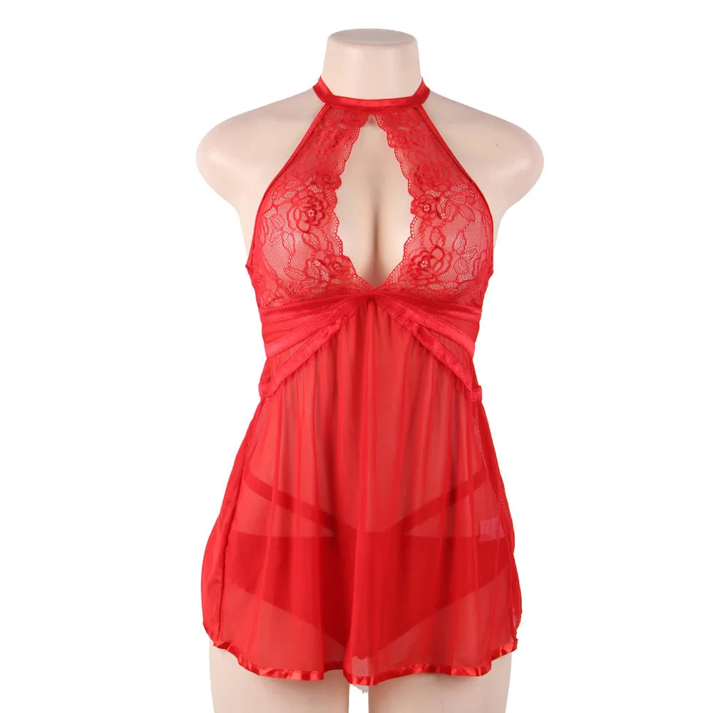 Сексуальная ночная рубашка для женщин плюс размер garподвязка Babydoll Chemise слепое