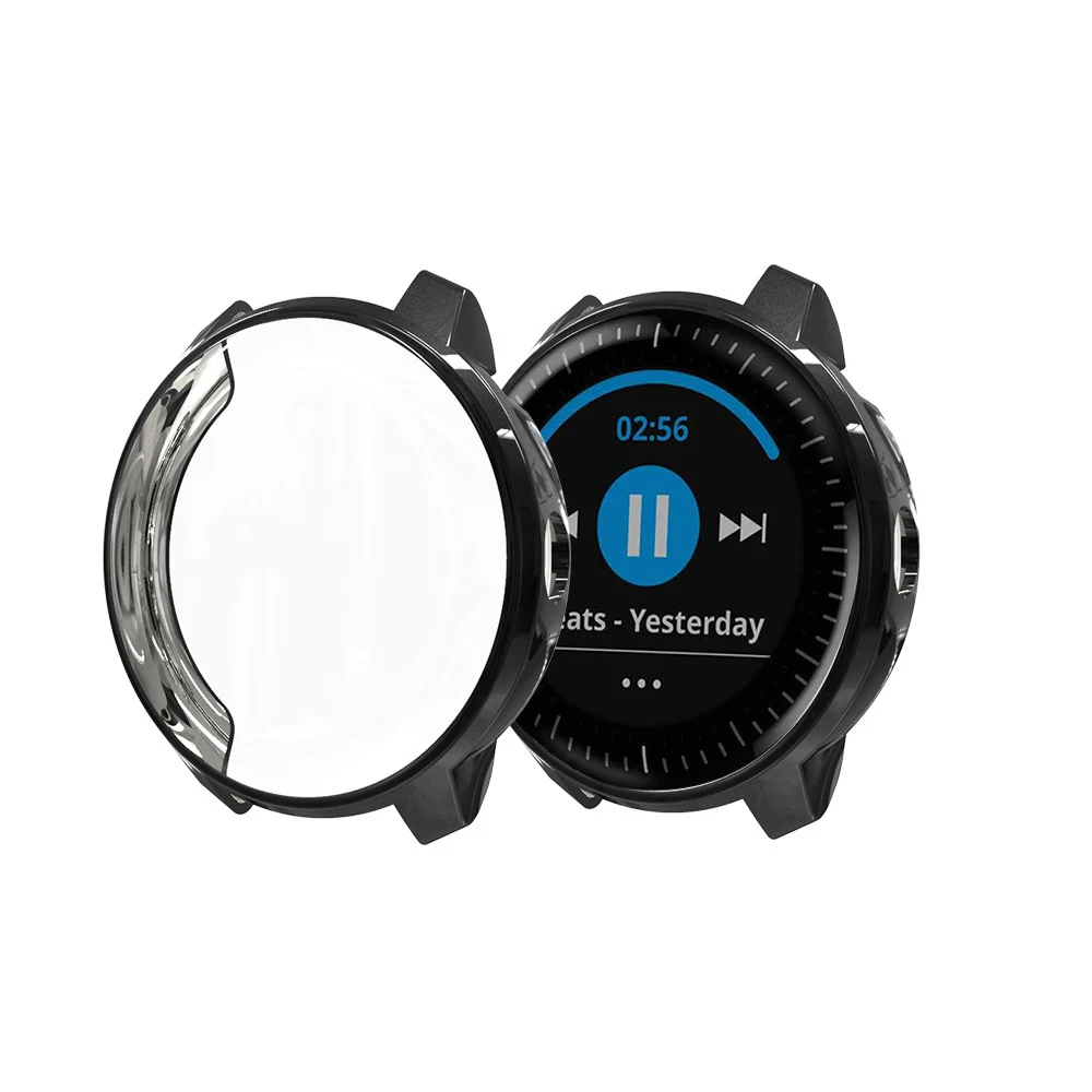Black Чехол для смарт часов для смарт-часов Garmin vivoactive 3 полный защитный TPU чехол для Garmin vivoactive3 Экран протектор для vivoactive 3 - Цвет: Black