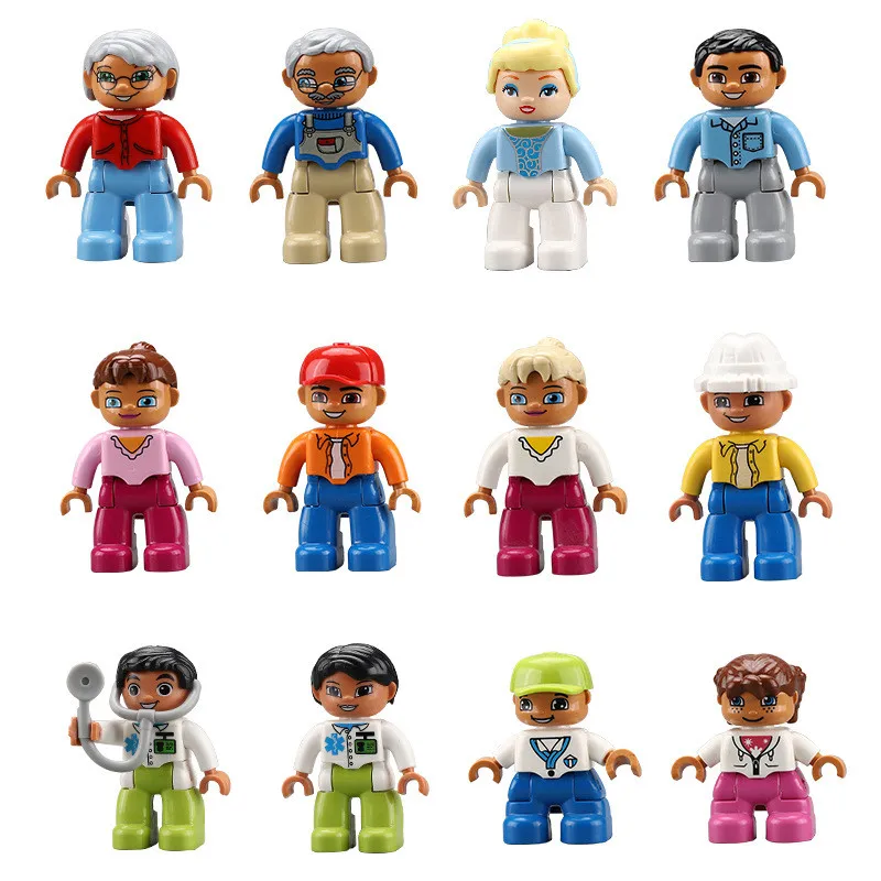 

Big Size Building Blocks Assembled Plastic Model Toys Diver Pilot Queen Princess Prince Mini figured Educational Toys for Kids