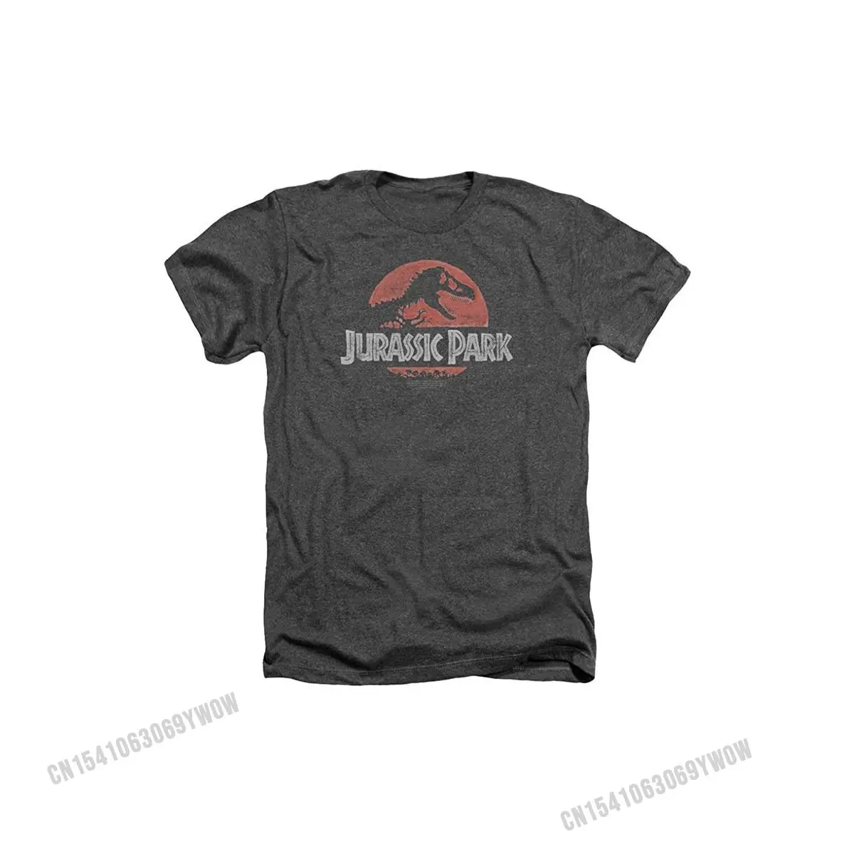 

Jurassic Park Dinosaur Movie Spielberg Faded Logo Adult Heather T-Shirt Tee Prevailing Mens T Shirt Cotton Tops Shirt Unique