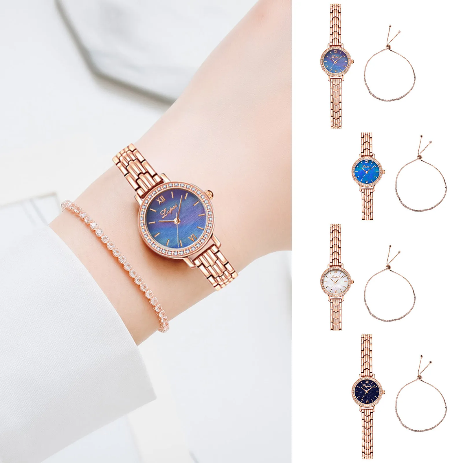 

Fashion Watches Set Women Watches Luxury Magnet Buckle Rhinestone Watch Ladies Quartz Wrist Watch Bracelet Set Reloj Mujer