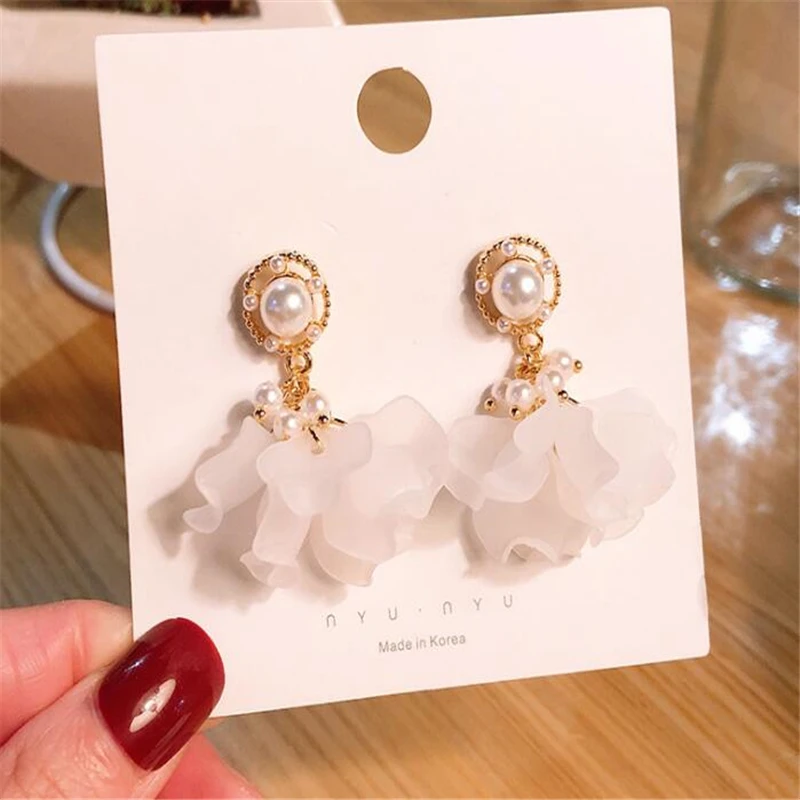 2019 корейские серьги новая мода большие круглые в виде цветка для женщин ручная