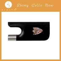bowork master ebpony cello bow color pearl inlay frog silver parts
