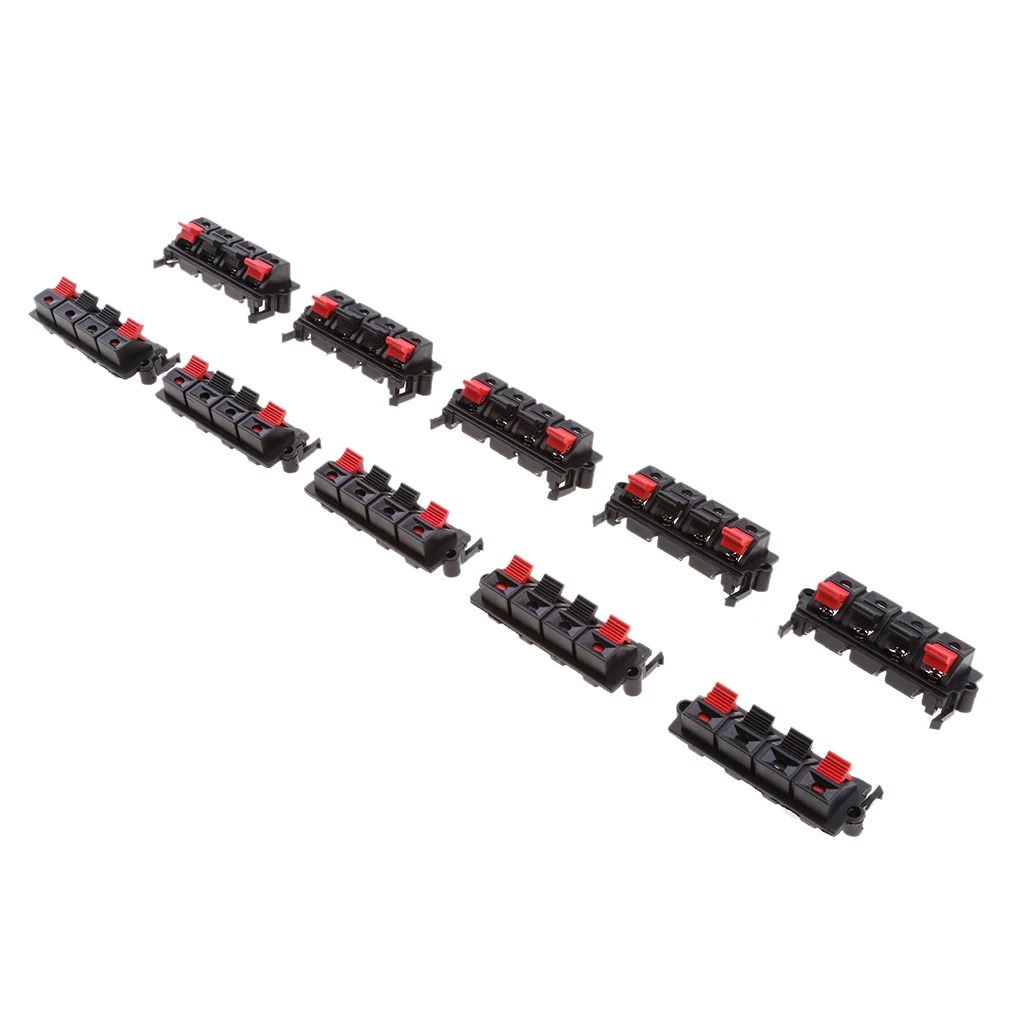 

10 Pieces 4 Position Push/Release Spring Loaded Audio Jack Speaker Terminal