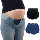 Беременности и родам пояс для беременных с поясом мягкой ткани регулируемые эластичные штаны удлинение талии расширители кнопки мать свободные штаны с поясом
