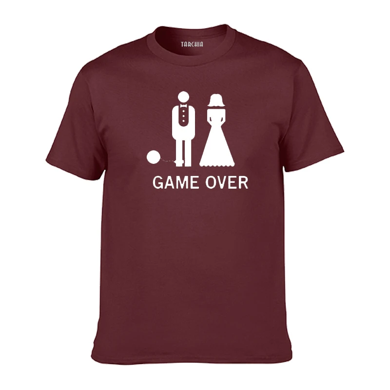TARCHIA новинка 2021 года модная забавная летняя футболка из хлопка с надписью Game Over