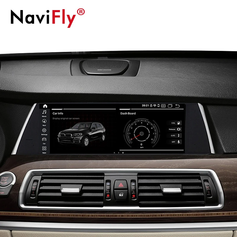 Автомобильный DVD-плеер NaviFly на ОС Android 10 GPS для BMW 5 серии GT F07 2009-2016 CIC NBT Qualcomm Snapdragon 628 4