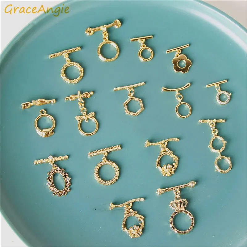 

Застежки и крючки для браслетов, 2 шт., подвеска из настоящего золота с медным покрытием, рукоделие Создание ювелирных изделий пробы, для сер...