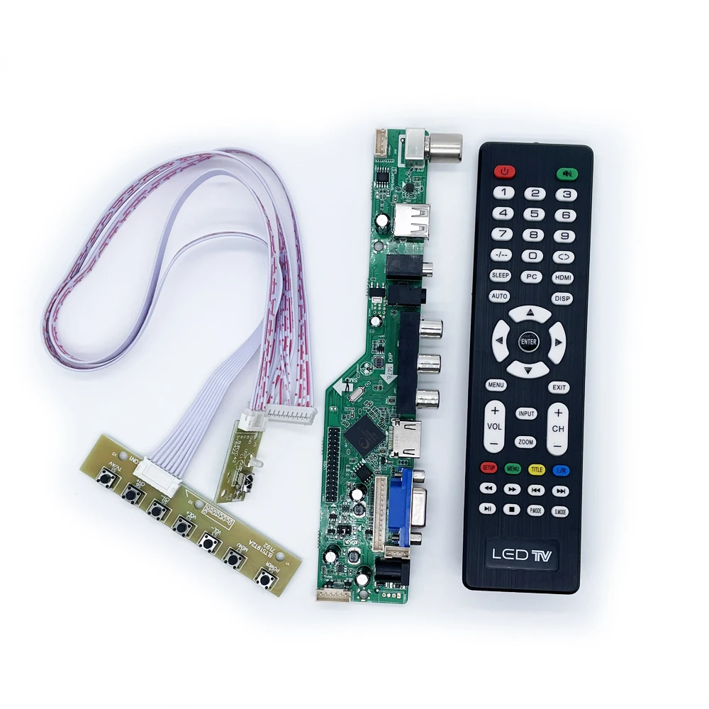 Универсальная плата драйвера контроллера ЖК-телевизора V53 VGA USB материнская для
