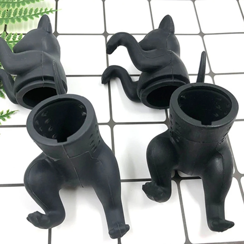 

Cute Animal Cats Tea Leaf Infuser Loose Strainer Herbal Spice Filter Silicone Diffuser Home Office Gadget Tools
