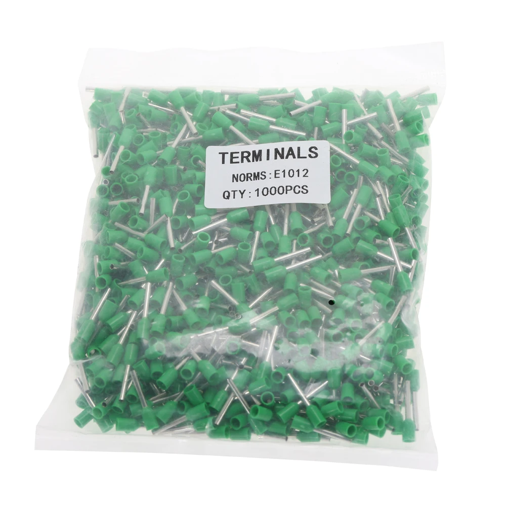 1000pcs/Pack E10-12 E10-18 Insulated Ferrules Terminal Block Cord End Wire Connector Electrical Crimp Terminator | Строительство и