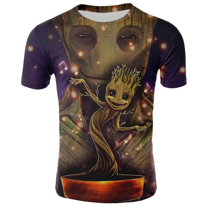 Новинка 2020 Мужская 3D футболка Грут стражи Галактики Повседневная модная с