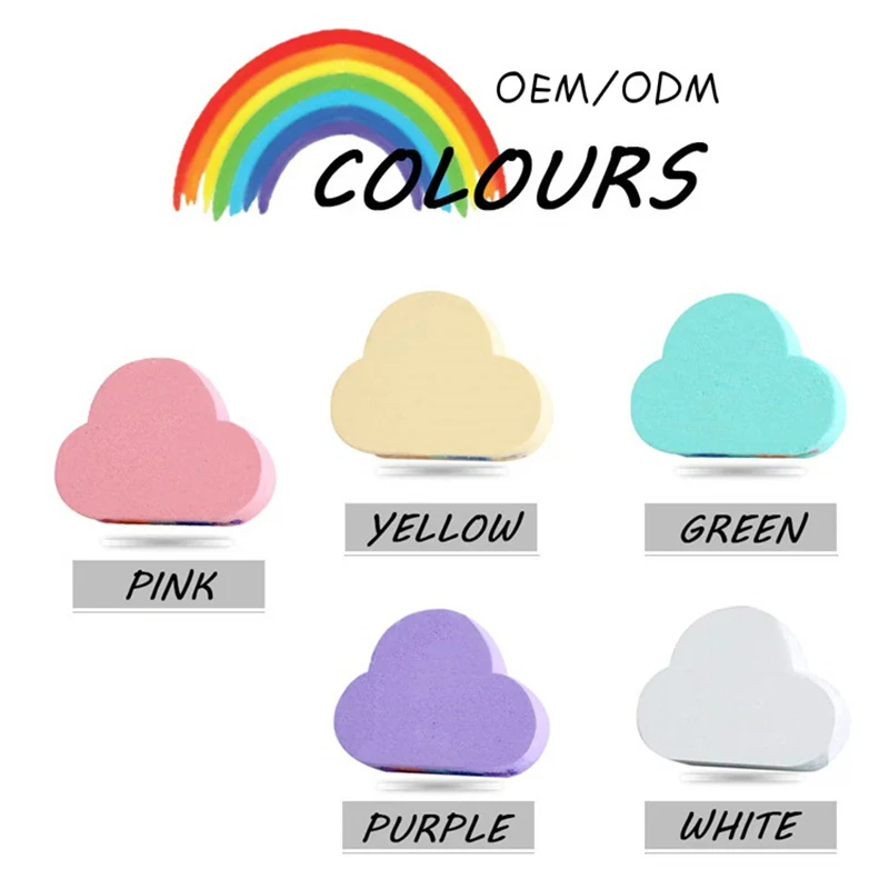 

1 Pcs Rainbow Soap Cloud Bath Salt Moisturizing Exfoliating Cleaning Body Skin Bubble Bath Bombs Multicolor Bubble For Baby