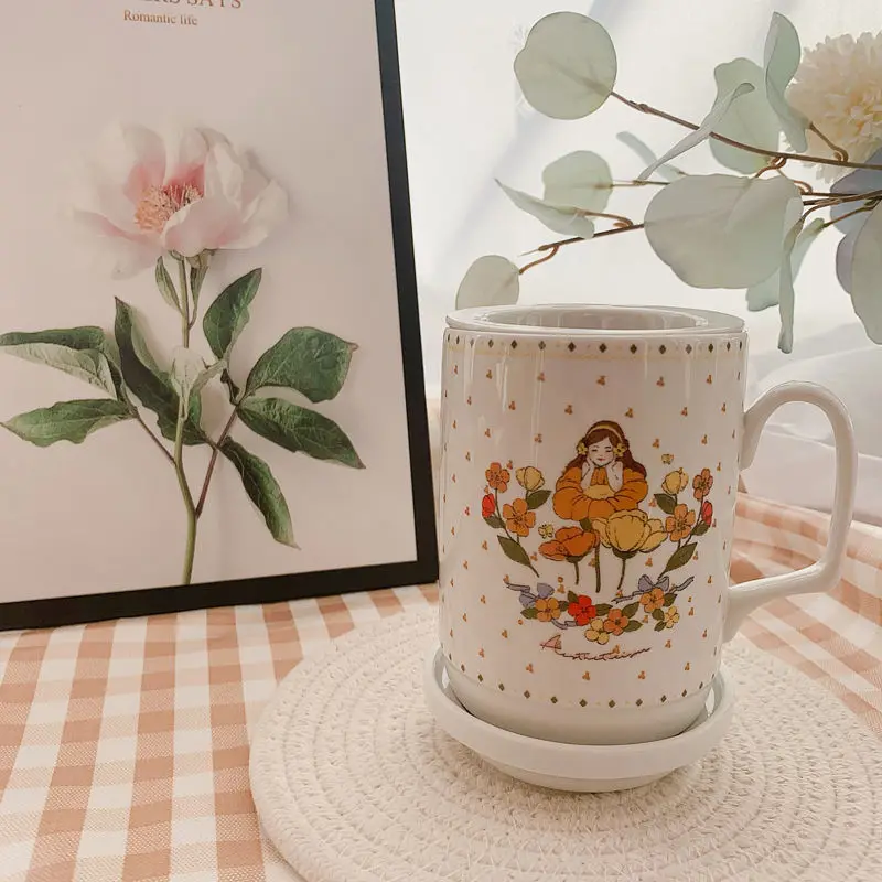 Креативная французская кружка керамические кружки с дренажом для чая и крышкой