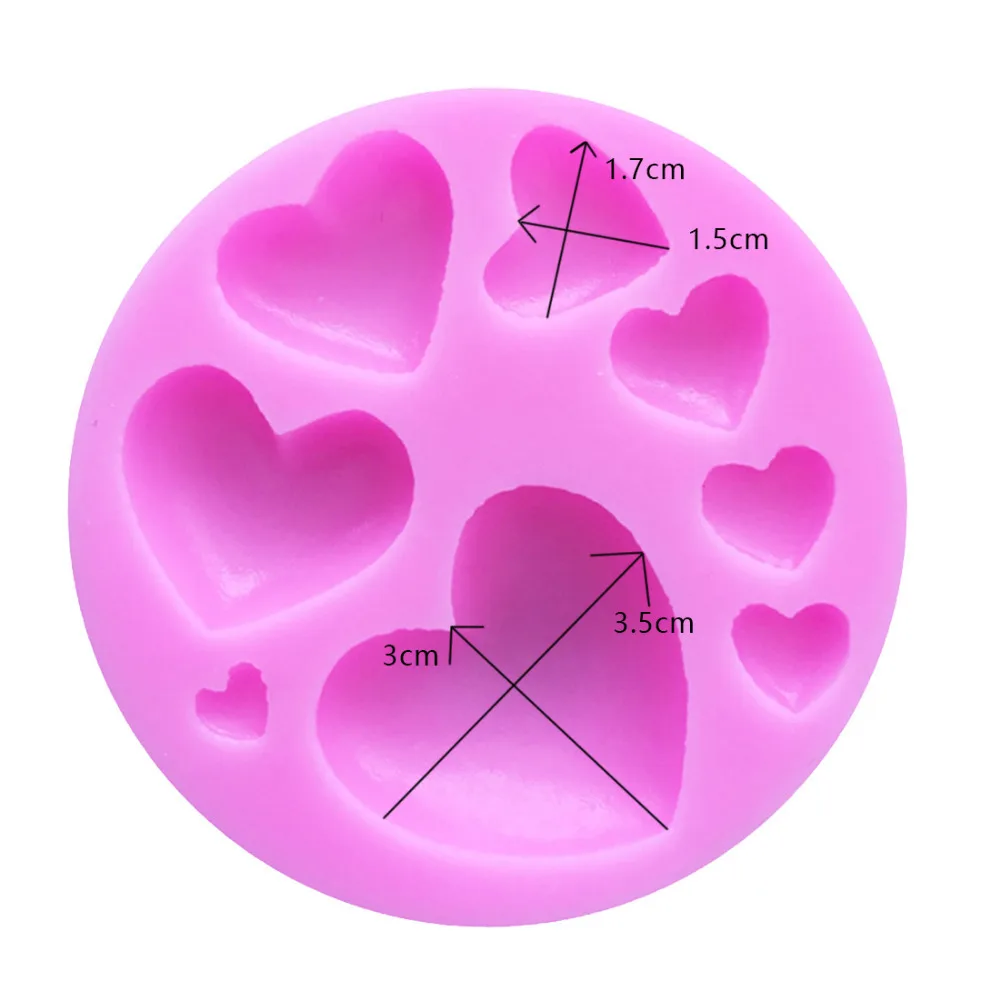 

3D Silicone loving heart Shaped Baking Mold Fondant Cake Decoration Tool Chocolate Candy Cookies Pastry Soap Moulds Accessories