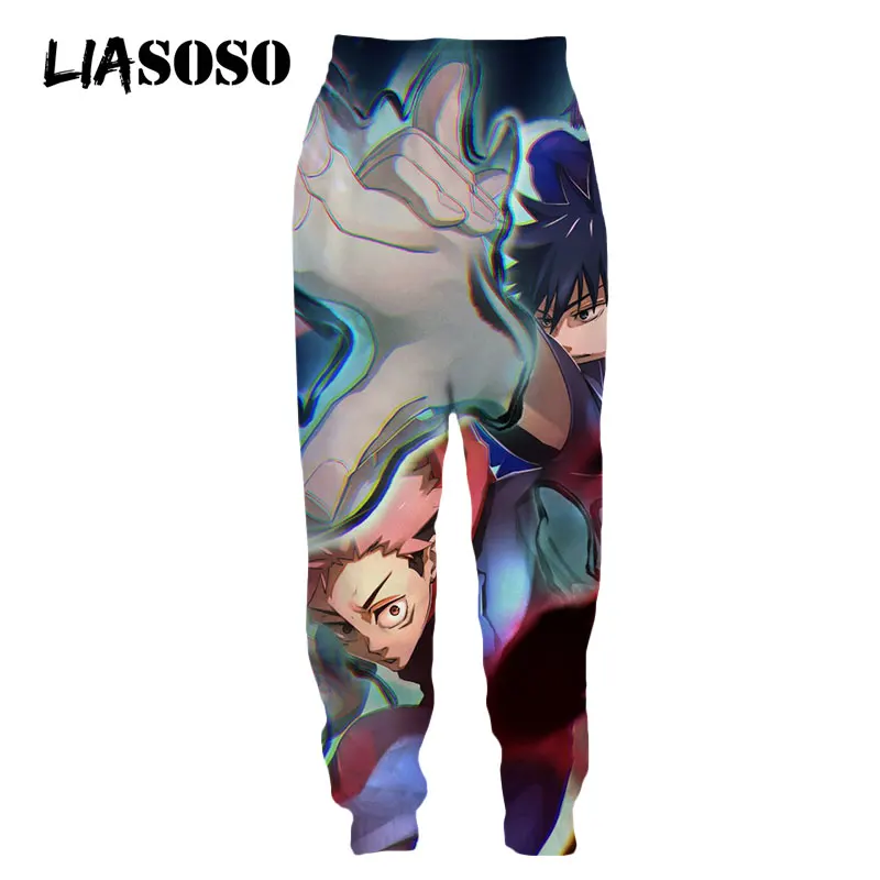 

LIASOSO Anime Pant Jujutsu Kaisen Face Joggers Sweatpants Streetwear Fashion Trousers Harajuku Sweat Pants Men Women 3D Print