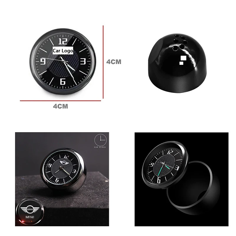 

Auto Decorative Car Dashboard Clock Watch Quartz Mini Luminous Clock Display Clocks Ornaments For Universe Cars Mini Cooper