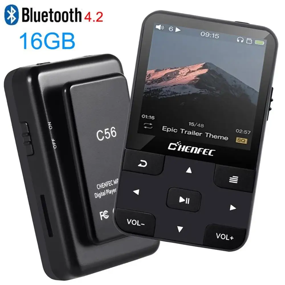 Мини Клип Спорт Bluetooth 4,2 MP3 плеер новая версия MP3 музыкальный плеер с FM, рекордер, поддержка TF/SD карты+ повязка на руку - Цвет: CF-C56-16GB-Black