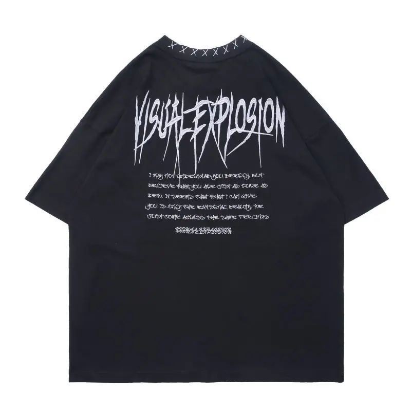 

11 BYBB'S DARK Hip Hop T-Shirt Men 2021 Summer Letter Embroidery Streetwear Tshirts Mens Tops Tees Shirts Black WB134