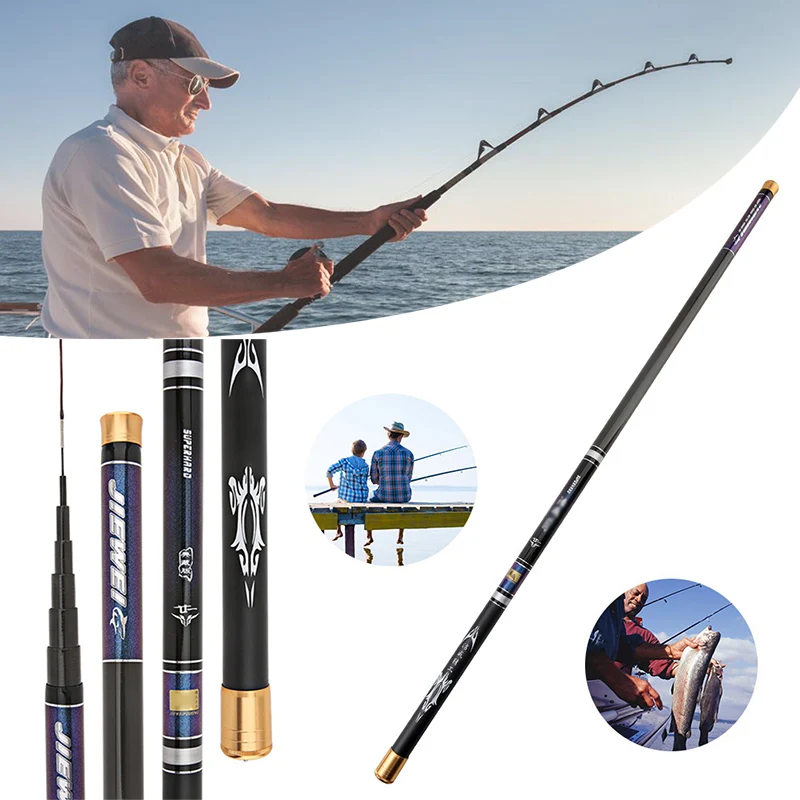 Удочка карбоновая портативная с удобной ручкой легкая для рек озер рыбалки