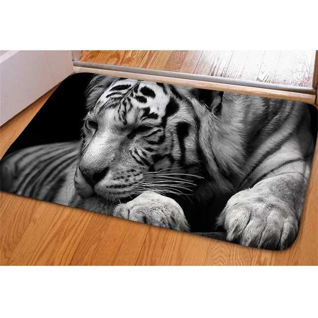 HMM867CN HUGSIDEA 3D белый тигр печати ковры животный дизайн коврики на пол для спальни мех гостиная коврики для дома/кухни декор вход коврики - Цвет: HMM867CN