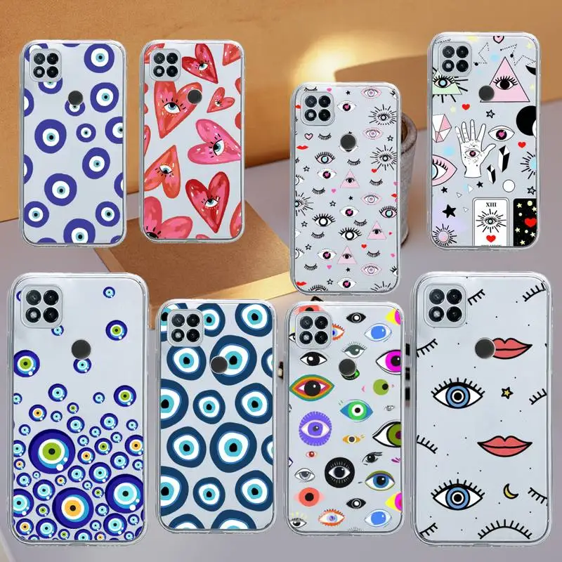 

Evil Eye Fashion pattern Phone Case Transparent for Xiaomi redmi note 8 9 10 11 t lite pro ultra mix 4 k40