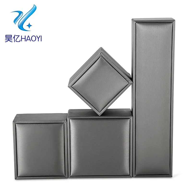 

Personalized Brushed Leather Customize Logo Jewelry Box Ring Pendant Bracelet Box Necklace Box Gift Box