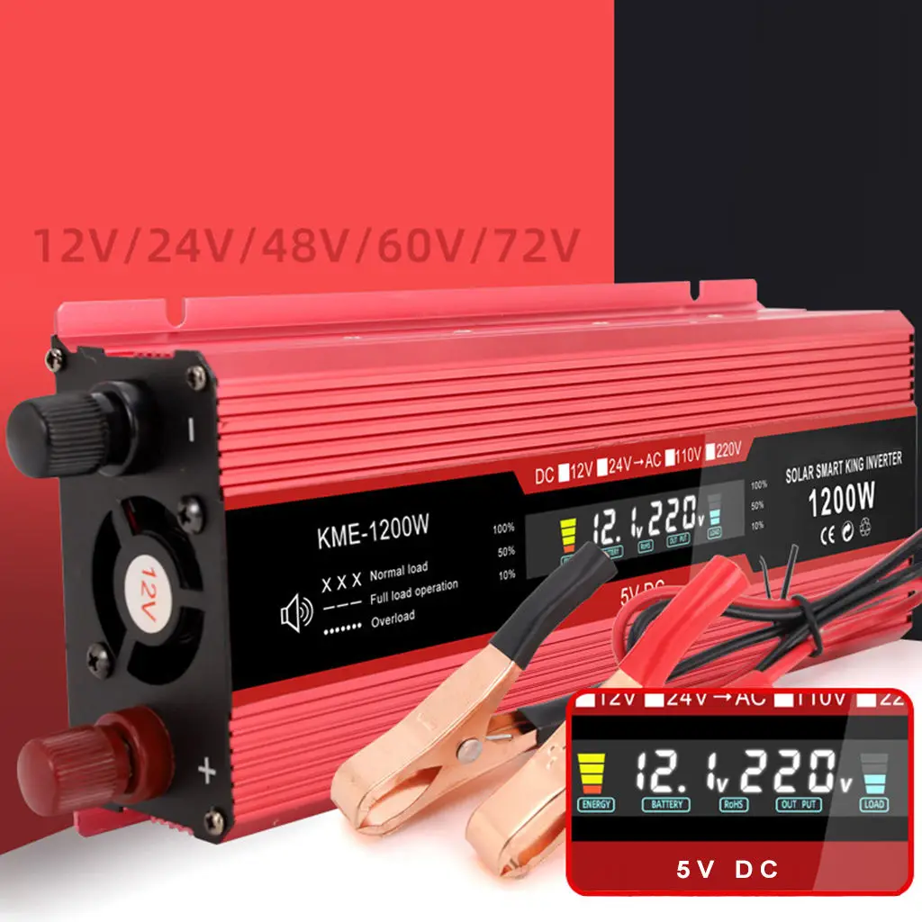

Pure Sine Wave Inverter DC 12v To AC 220V 1200W 2000W Voltage Transformer Power Converter Solar Inverter