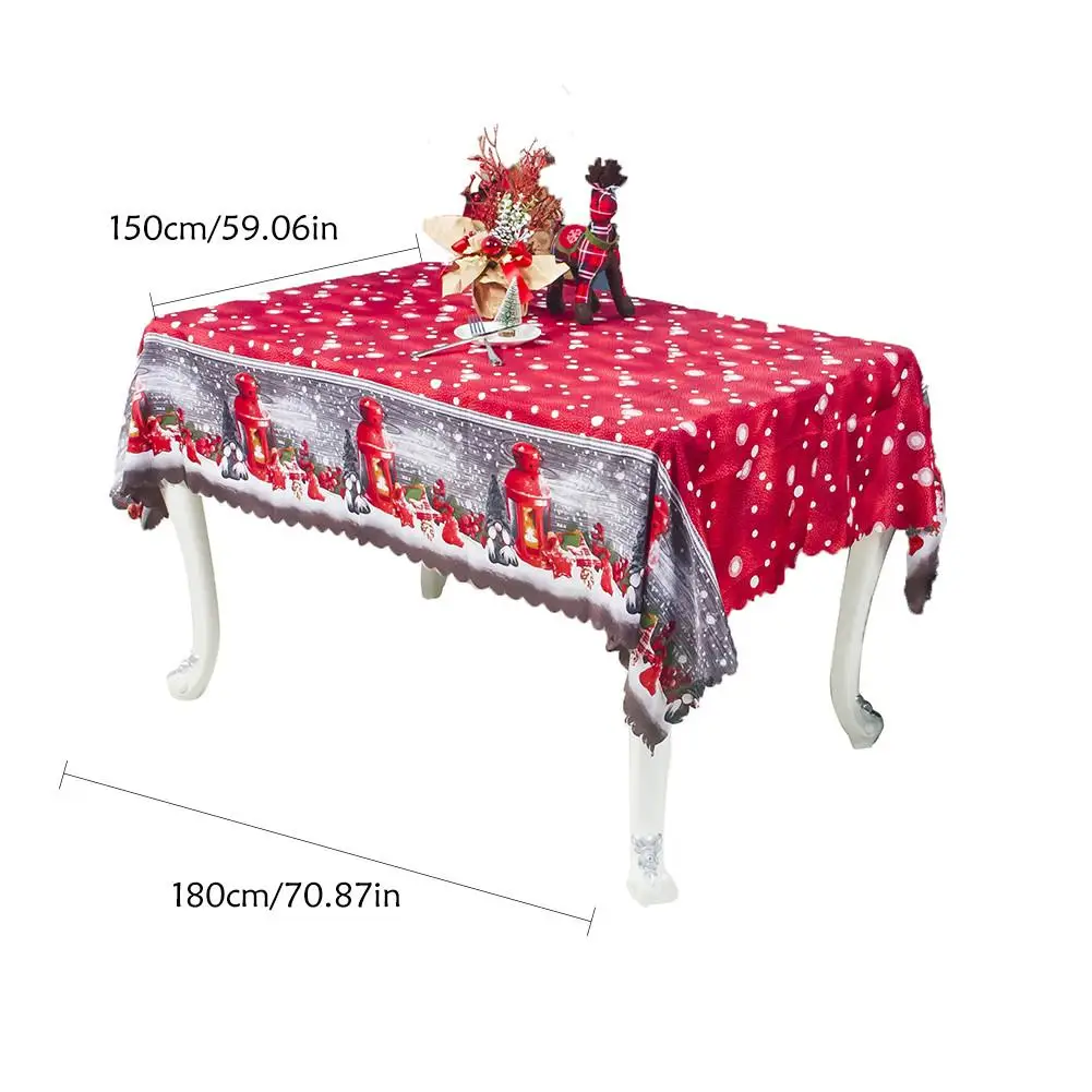 

Christmas Tablecloth Rectangular Table Cover Wedding Home Party Decoration Polyester Fabric Xmas Festive Diningt Table Cloth
