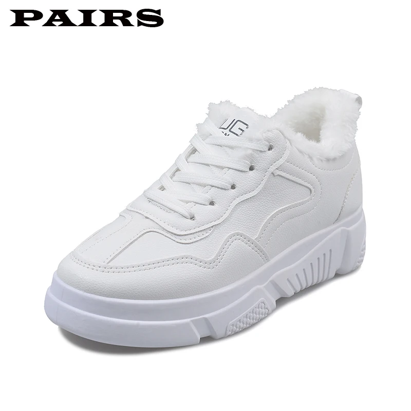 2019 зимняя женская обувь теплая плюшевая повседневная на меху модные кроссовки