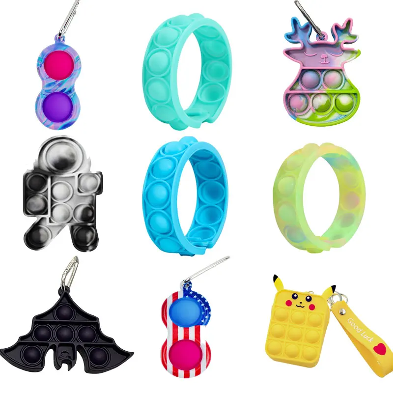 

Rainbow Bubble Pops Fidget Kids Toy Sensory Autisim Special Need Its Anti-stress Stress Relief Squishy Fidget Toy Random Color