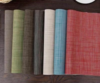heat resistant placemats stain resistant anti skid washable rectangle pvc table mats woven vinyl placemat 30x45cm colorful