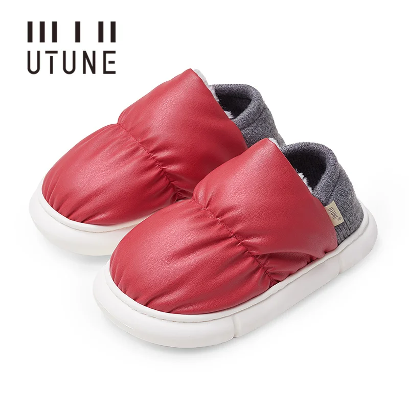 

UTUNE KIDS Toast Parent-children Slippers Warm Anti-slip Outside Shoes Plush Waterproof Heel Indoor Slippers Soft For Easy Walk